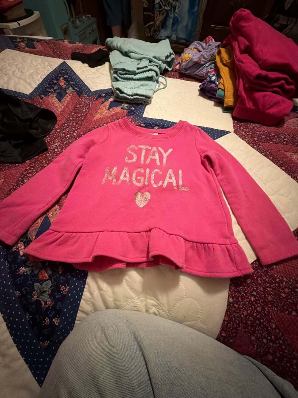 Carter's Girls Stay Magical Long Sleeve Peplum Hem Sweatshirt
